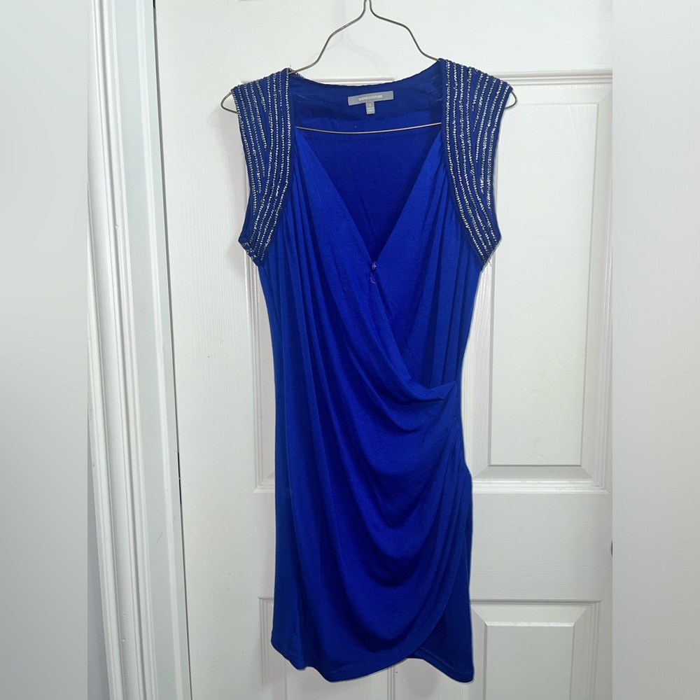 Wow Couture Blue dress. Size: Small. Stretchy, New Pet and smoke free home.